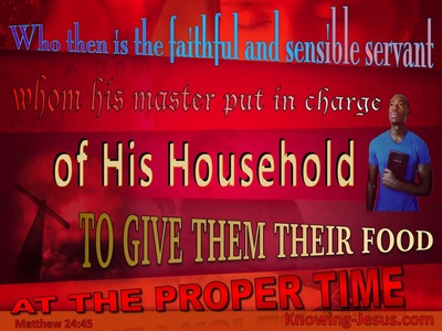 Matthew 24:45 Faithful Servant In Charge Of Household (red)